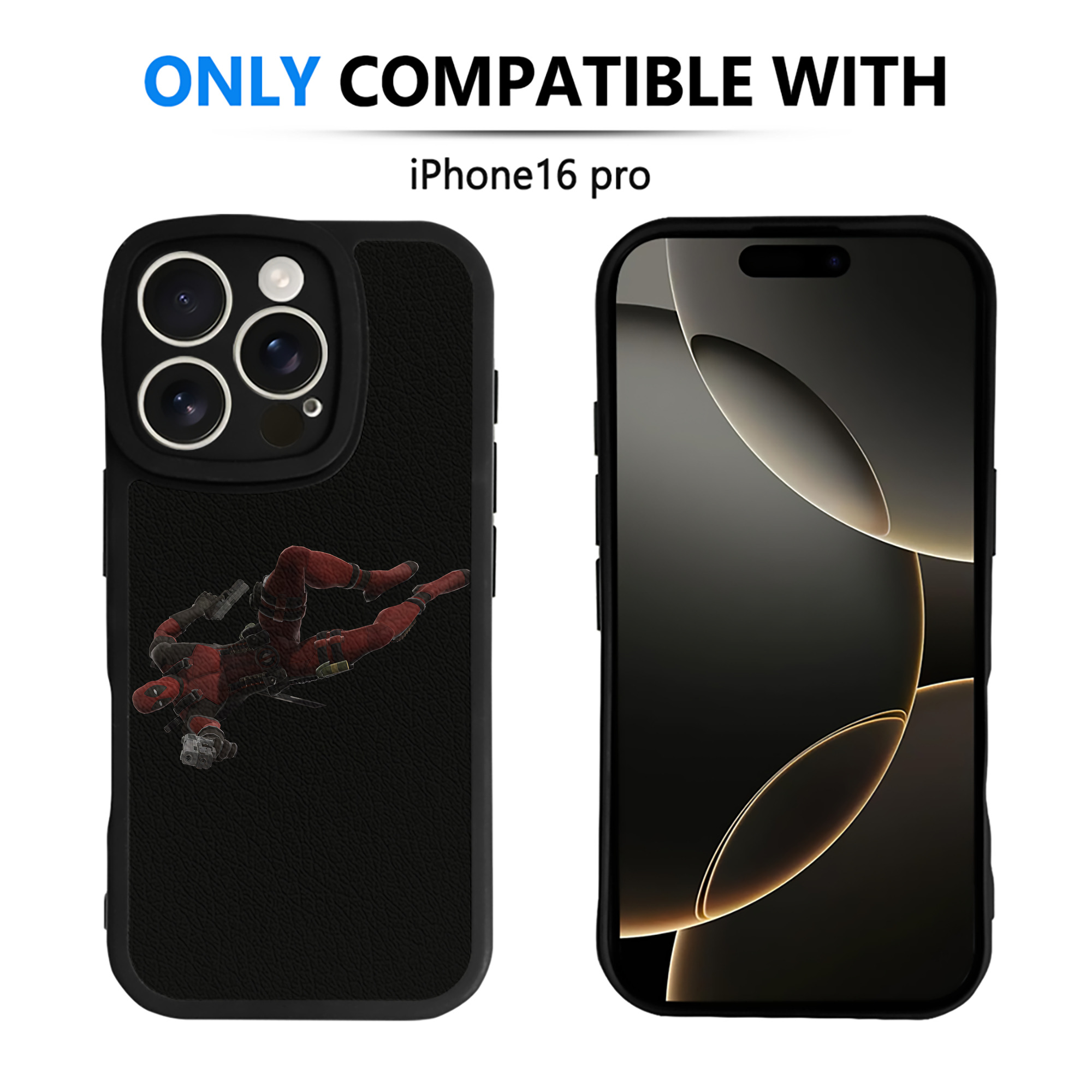 （画像用） Deadpool デッドプール 【iPhone 16シリーズ対応】シリコンスマホケース（レザー調） 材質：シリコン